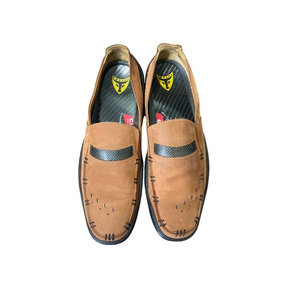 Toschi Mach Loafers Brown Nubuck Leather Driver Shoe CarbonLite Mens 11.5 - Picture 11 of 12